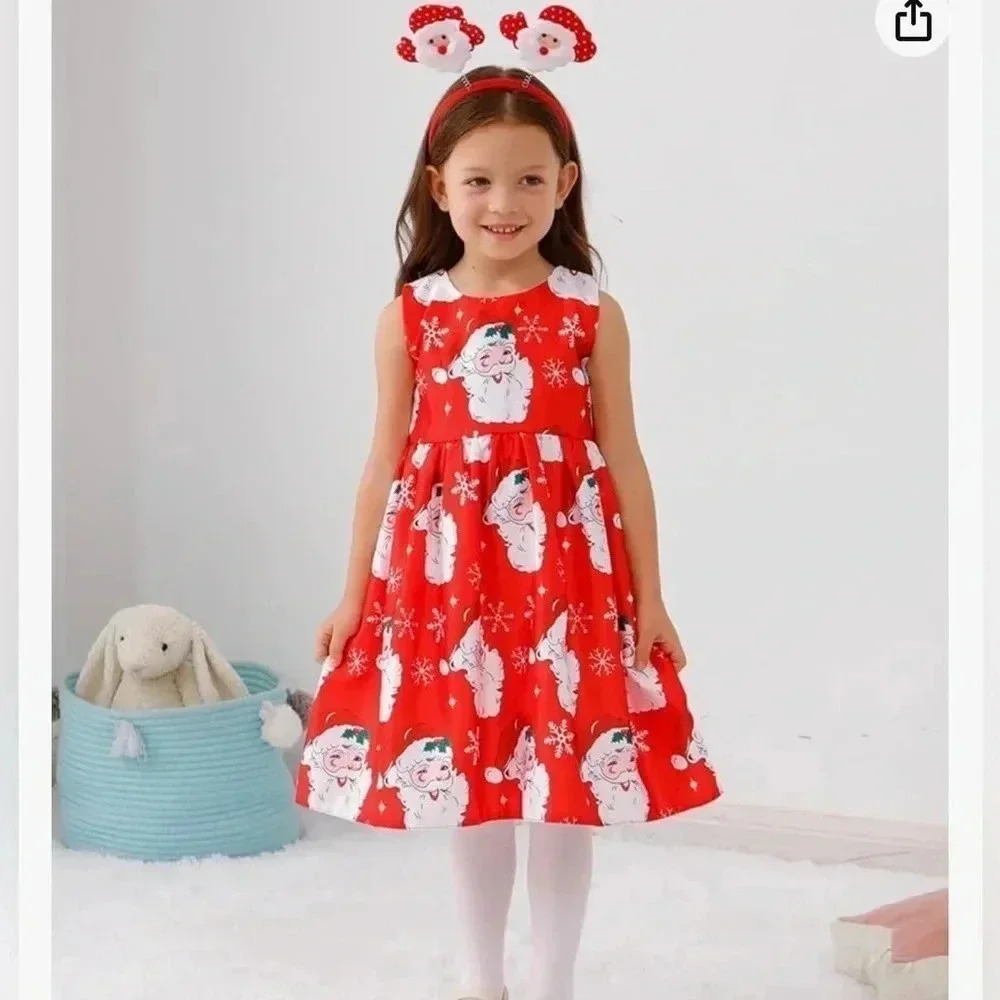 Santa girls dress - Picture 1 of 4